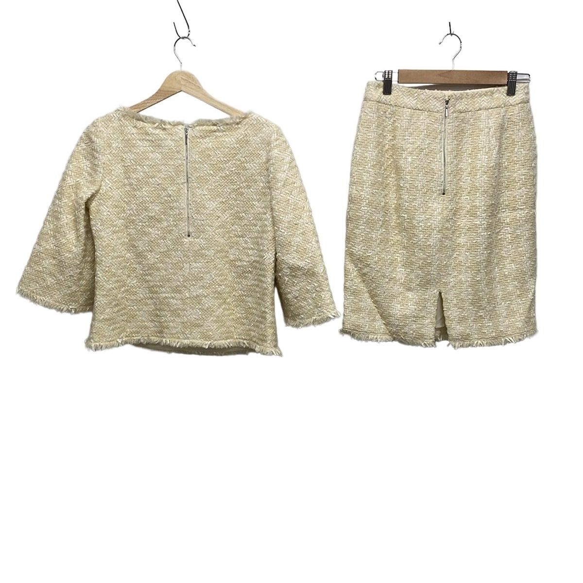 EPOCA エポカ スカートセットアップ レディース - アイボリー×白 春|秋|七分丈|ツイード