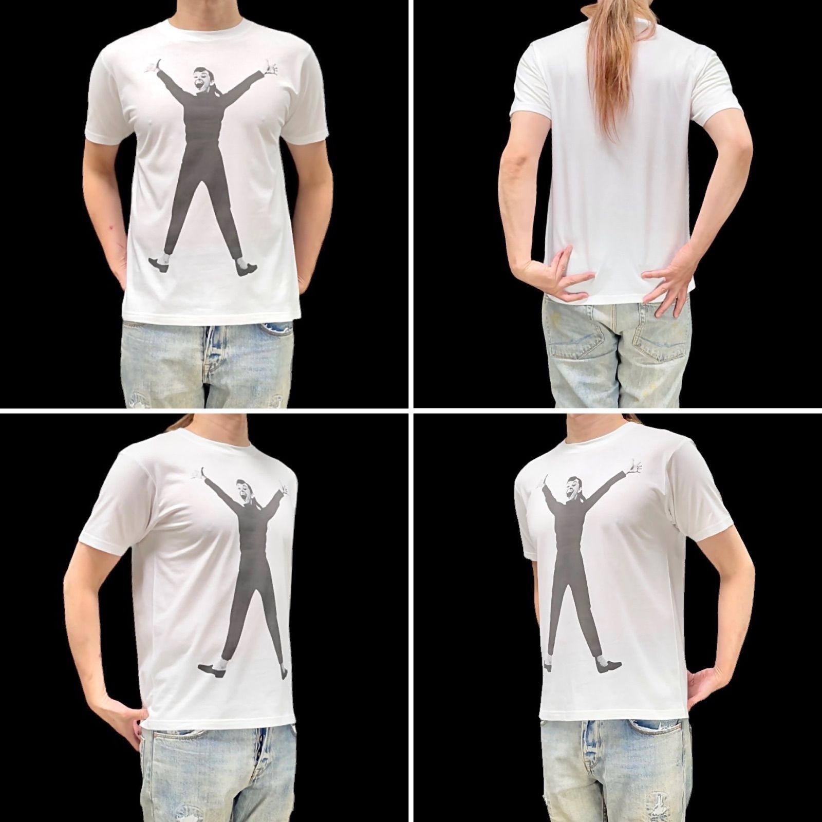 オリジナル Tシャツ ビッグプリント オードリーヘプバーン ローマの 