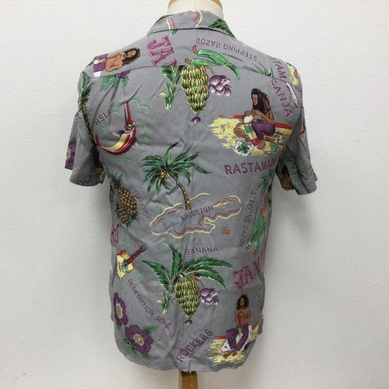 WACKO MARIA ワコマリア シャツ、ブラウス 半袖 JAMAICA HAWAIIAN SHIRTS 総柄ジャマイカ  レーヨン100% ハワイアンシャツ オープンカラーシャツ 半袖 アロハシャツ