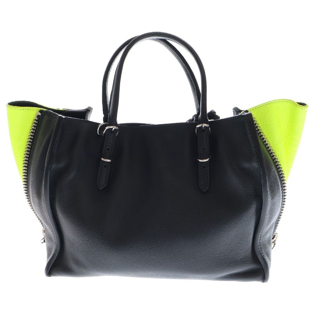 BALENCIAGA (バレンシアガ) ミニ ペーパー 2wayバッグ 黒×イエロー  
