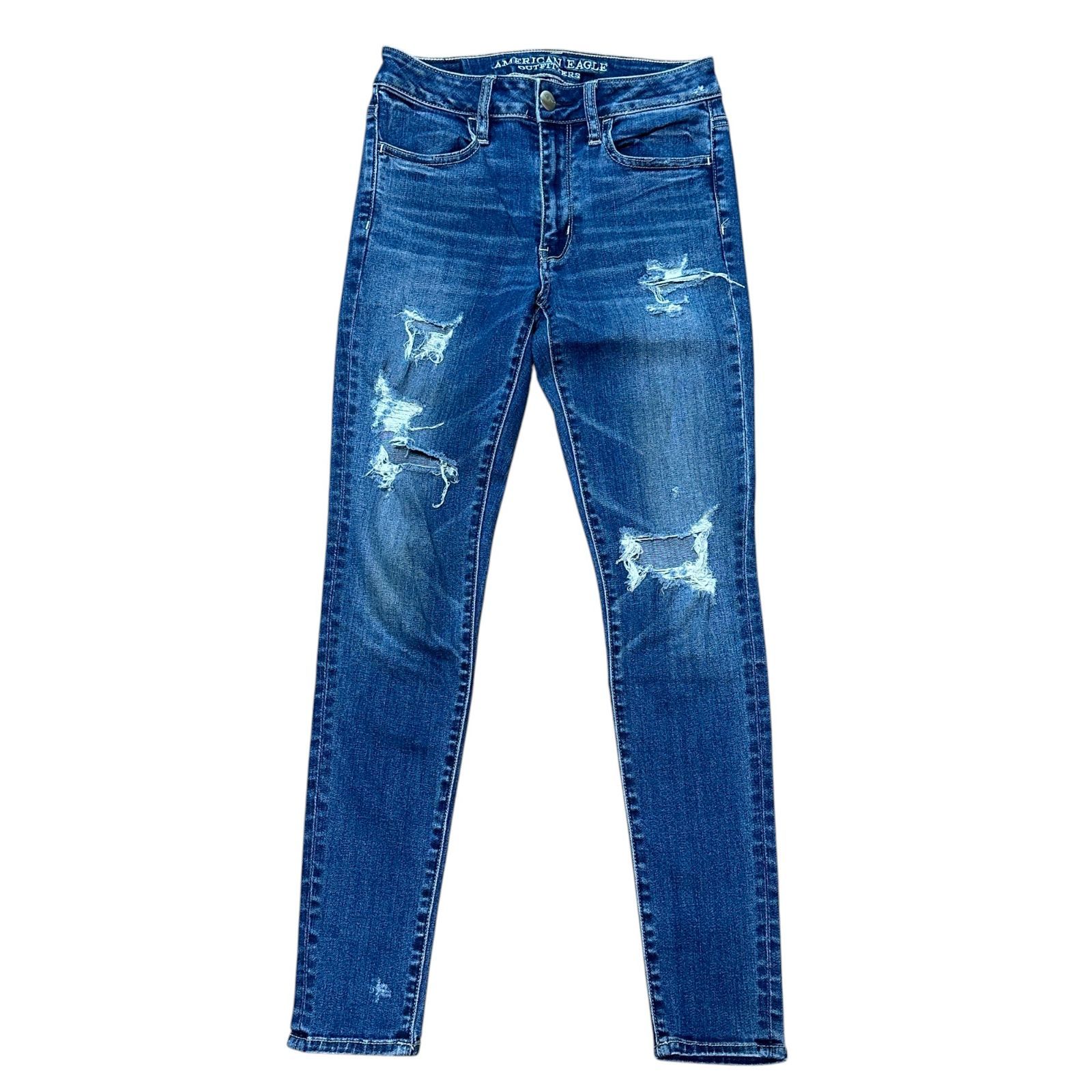 AMERICAN EAGLE HI-RISE JEGGING クラッシュ スキニーデニム 