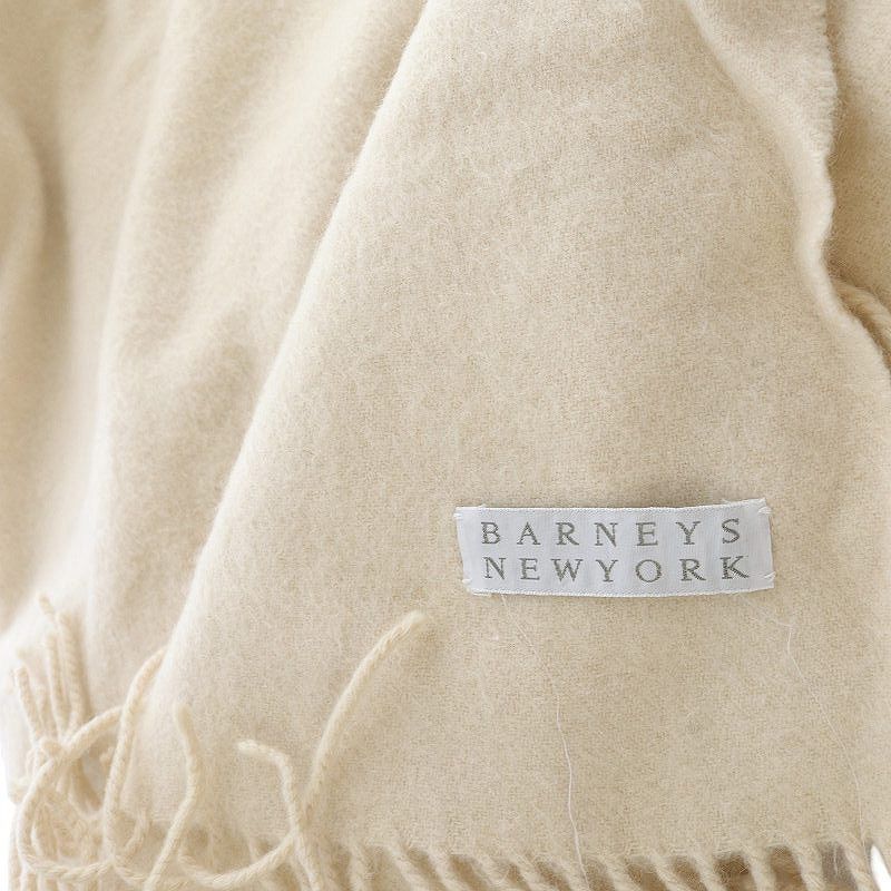 バーニーズニューヨーク　ストールマフラー　ベージュ バーニーズニューヨーク BARNEYS NEW YORK フリンジ大判ストール