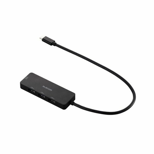 【新品・7営業日以内発送】エレコム ELECOM U3H-MH3006BBK USB Type－C ハブ USB3．1 Gen1 USB－A×3 HDMI×1 バスパワー 薄型 TypeC 機器対応 ケーブル約30cm ブラッ【沖縄離島販売不可】