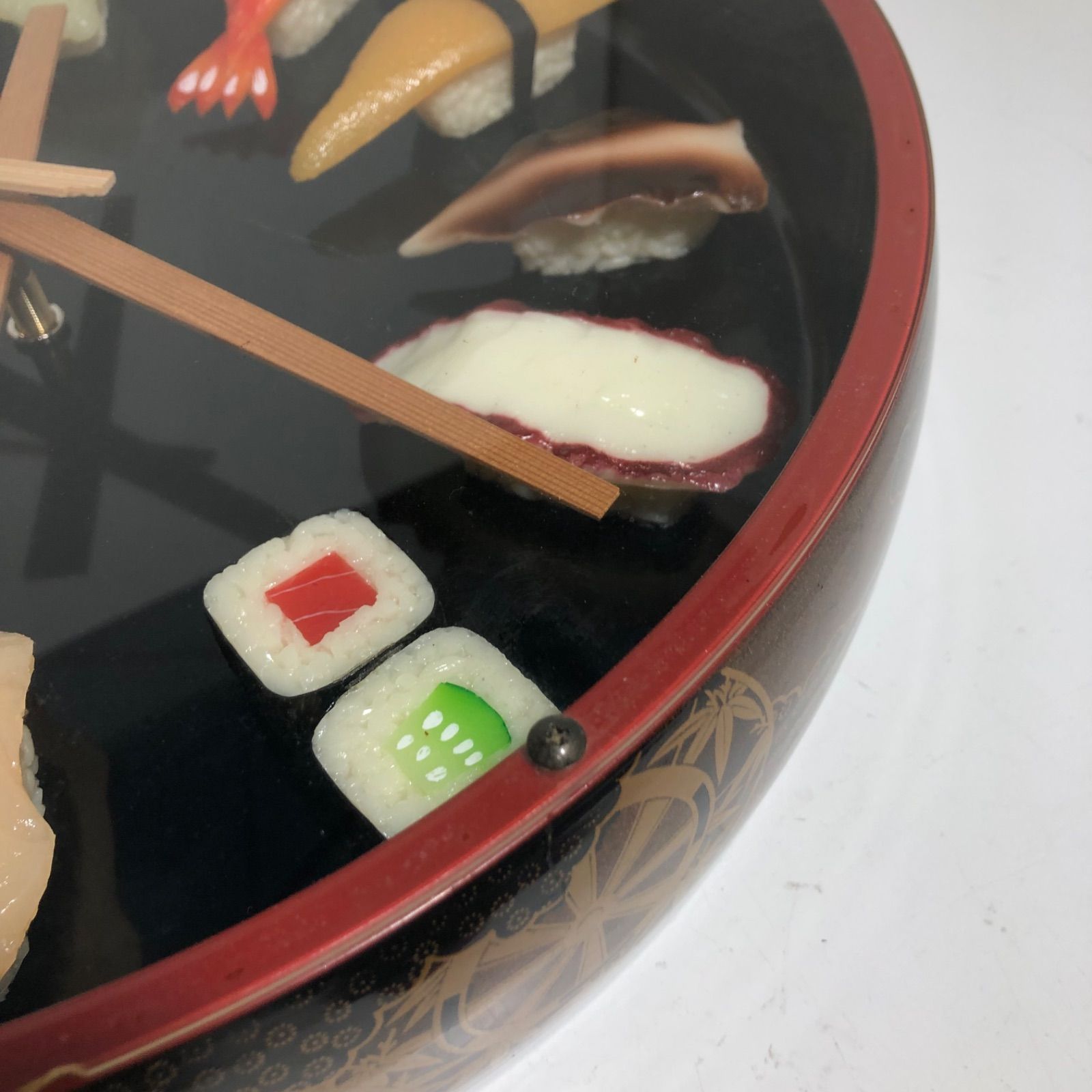 ☆食品サンプル 寿司時計 寿司桶 寿司屋 時計 かけ時計 動作確認