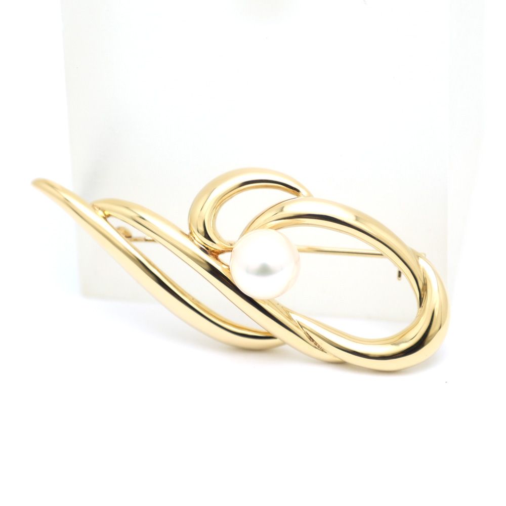 楠本質店|元住吉 タサキ K18 パール ブローチ パール8mm