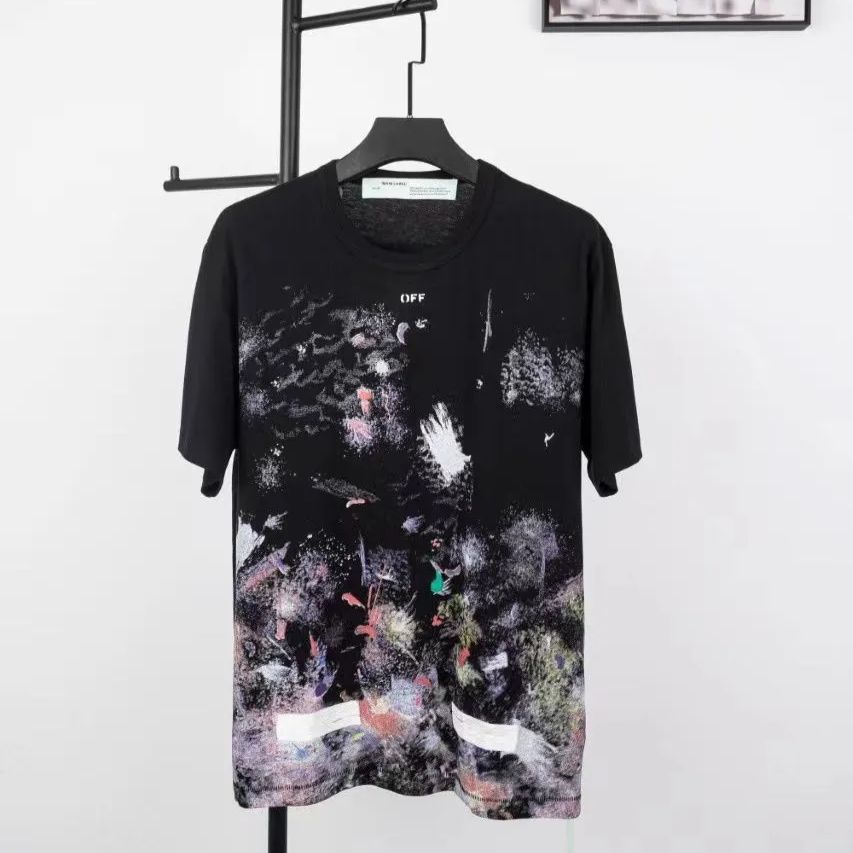 【美品•最終値下げ】OFF-WHITE SS20 煙火星空半袖Tシャツ ブラック