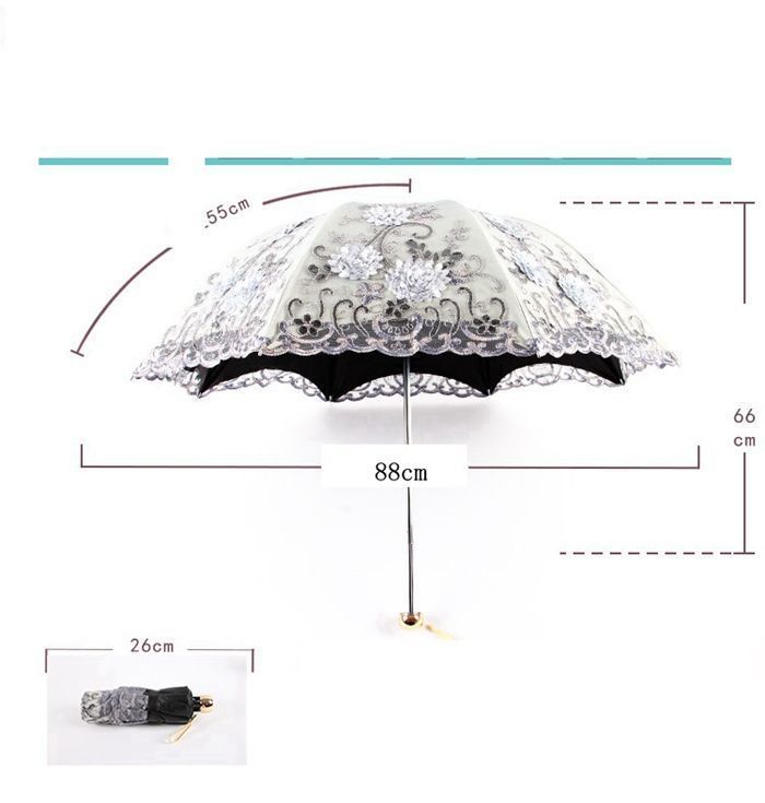 刺繍日傘 雨傘 レース 日傘 折りたたみ傘 UPF50+ レディース