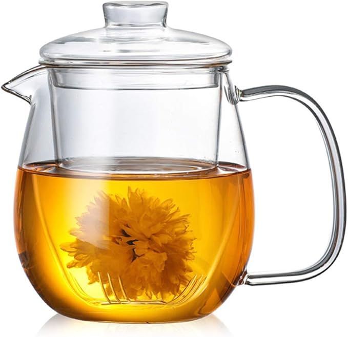 在庫処分】IwaiLoft 手作り 耐熱ガラス ティーポット 茶こし付き