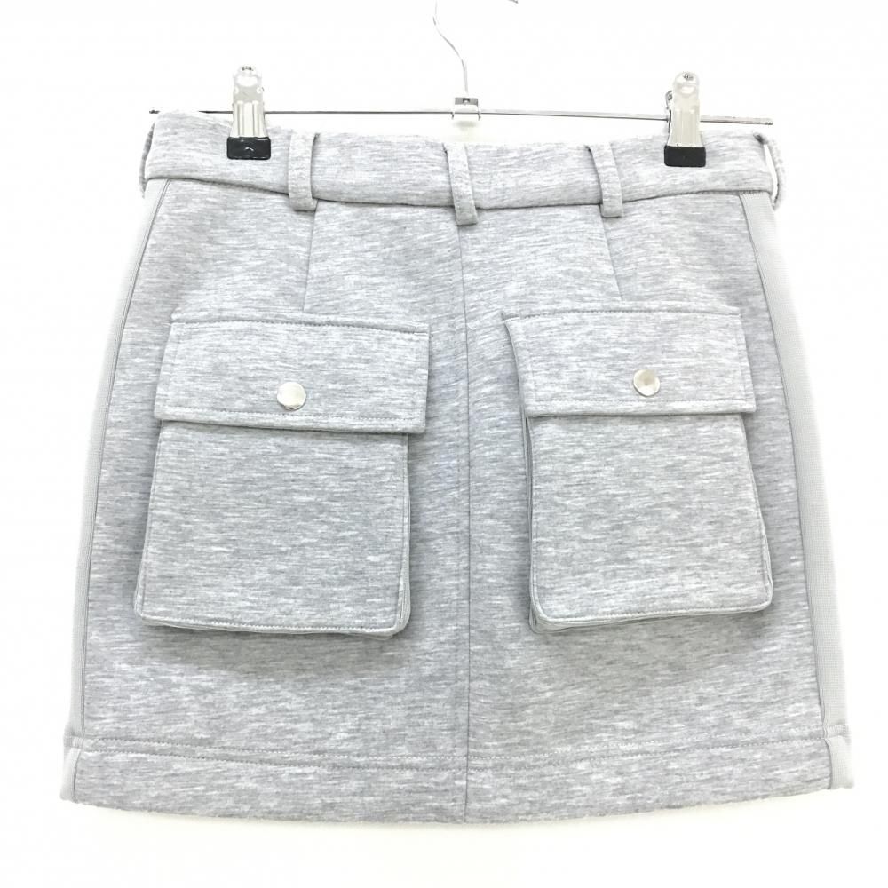 超 ムータマリン スカート 杢グレー ダンボールニット 内側インナーパンツ レディース S ゴルフウェア muta