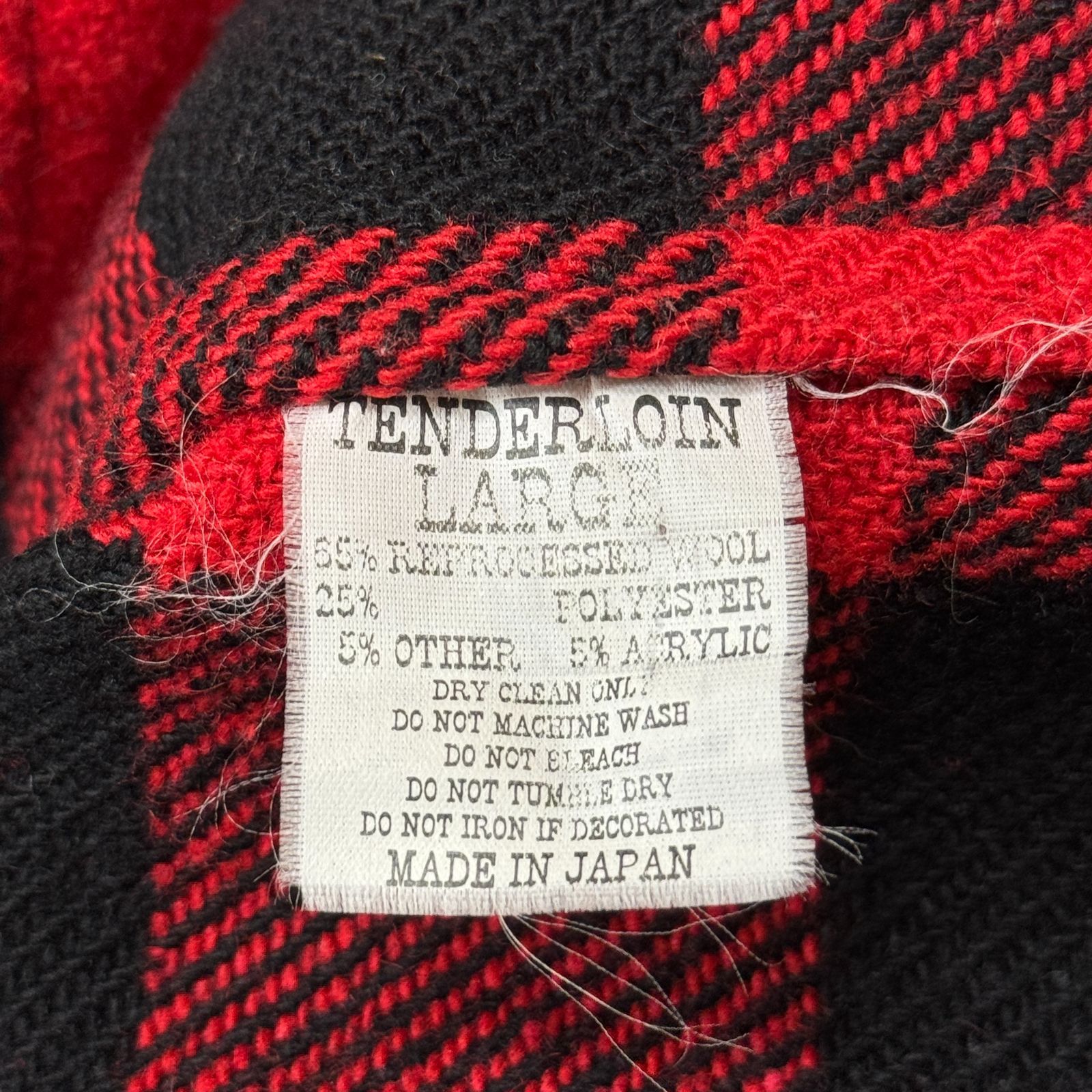 TENDERLOIN T-BUFFALO JKT 2nd RED/BLACK バッファローチェック