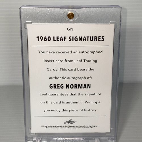 2013 Leaf Signatures グレッグ・ ノーマン Greg Norman☆直筆サイン - メルカリ