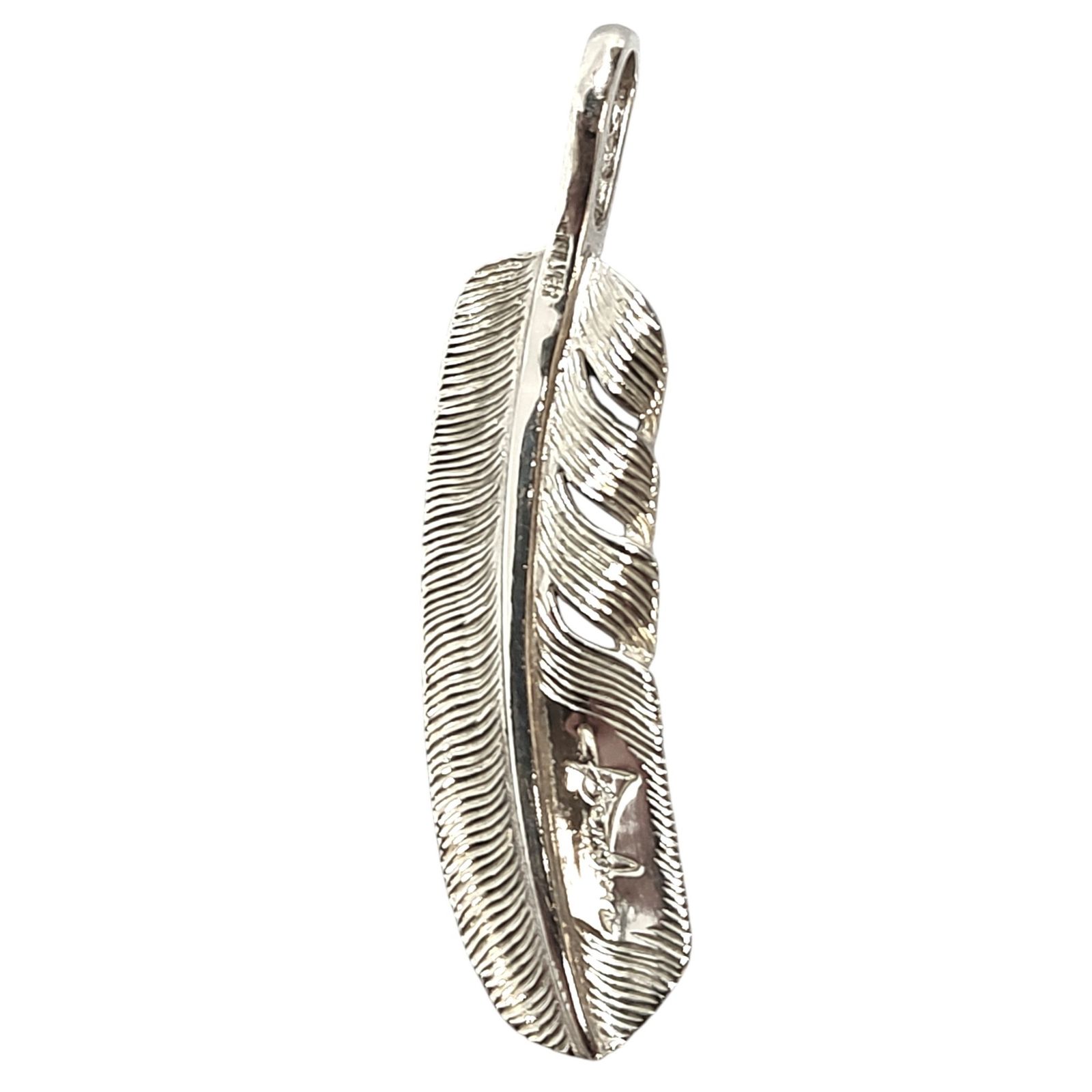 Kenshiro ケンシロウ 和彫り フェザー ネックレス トップ 右向き F