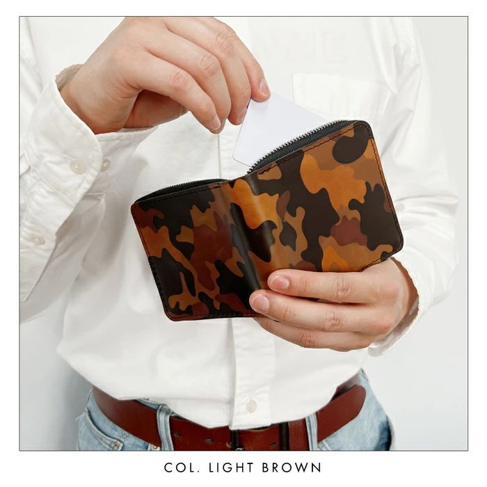 本革 二つ折り財布