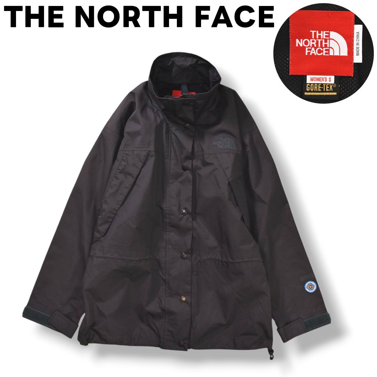 ゴールドウィン製 ノースフェイス THE NORTH FACE ゴアテックス GORE－TEX マウンテン パーカー ナイロン ジャケット 裏地 メッシュ S チャコールグレー アウトドア ウェア レディース ♪