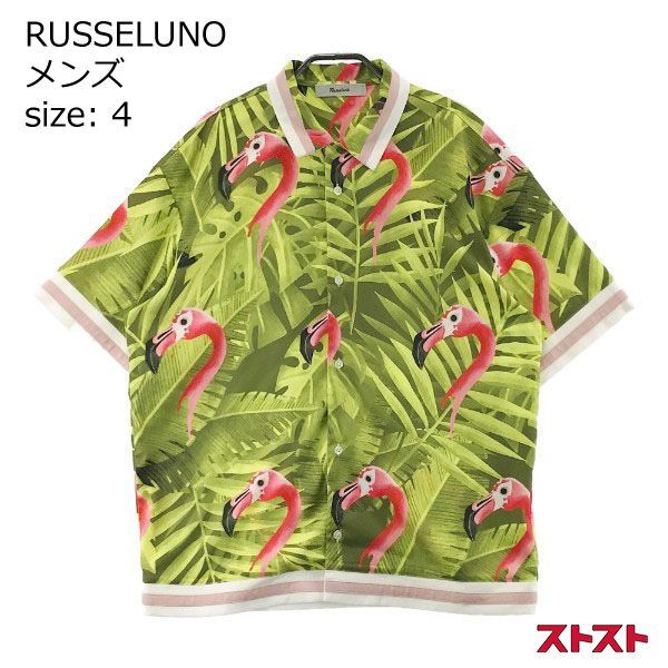 美品　RUSSELUNO ラッセルノ　メンズ　総柄　半袖シャツ　4 RUSSELUNO ラッセルノ 2021年モデル 半袖シャツ 4