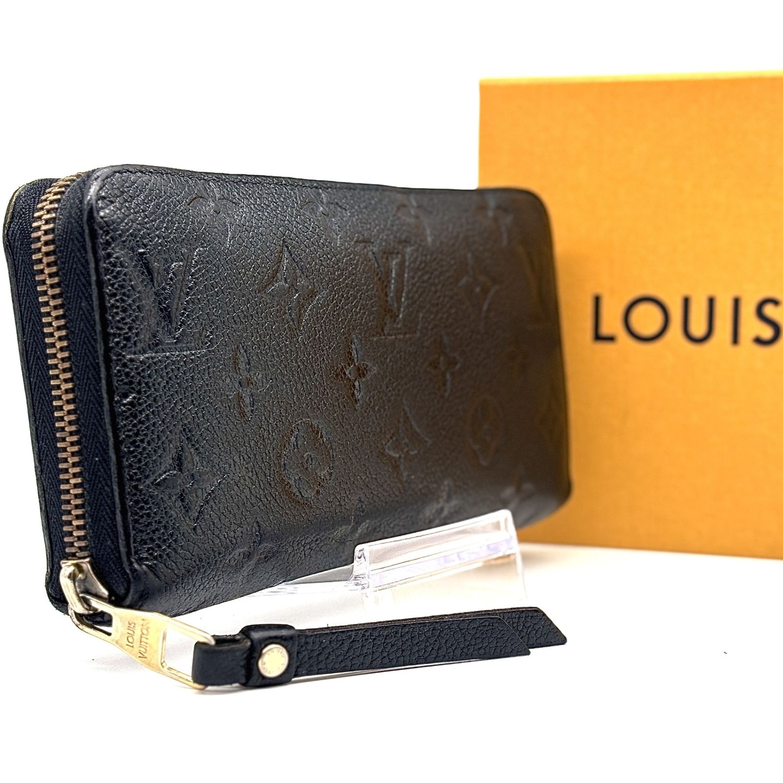 洗練された大人の品格 LOUIS VUITTON ルイヴィトン 長財布 モノグラム アンプラント ジッピーウォレット ノワール 上質レザー M61864 黒