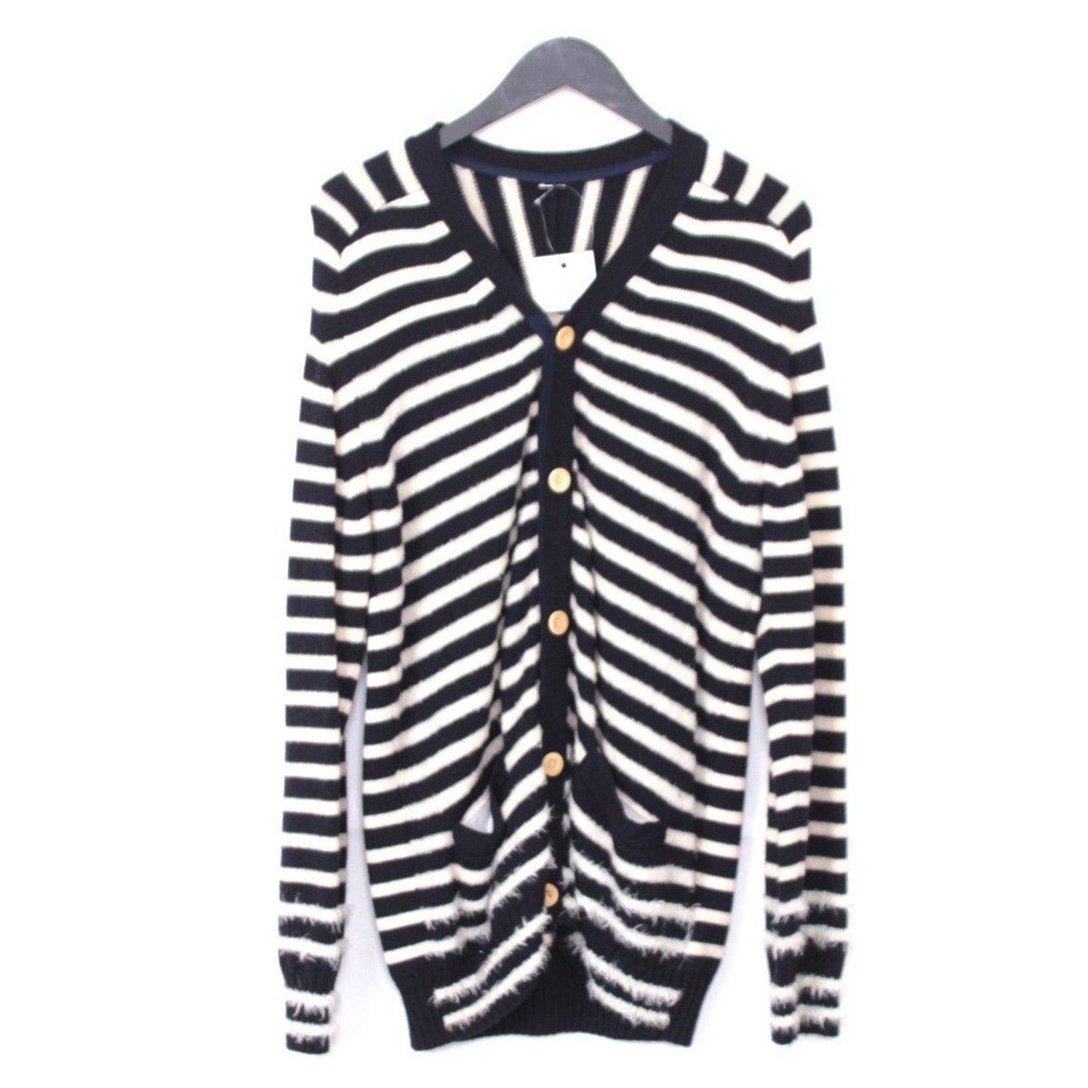 sacai サカイ　ボーダーカーディガン　ネイビー sacai サカイ ボーダーカーディガン ネイビー - メルカリ