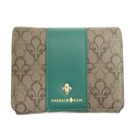 PATRICK COX 二つ折り財布 グレーとグリーン PATRICK COX 【60%OFF】【正規販売店】PATRICK リッチ BOX折り