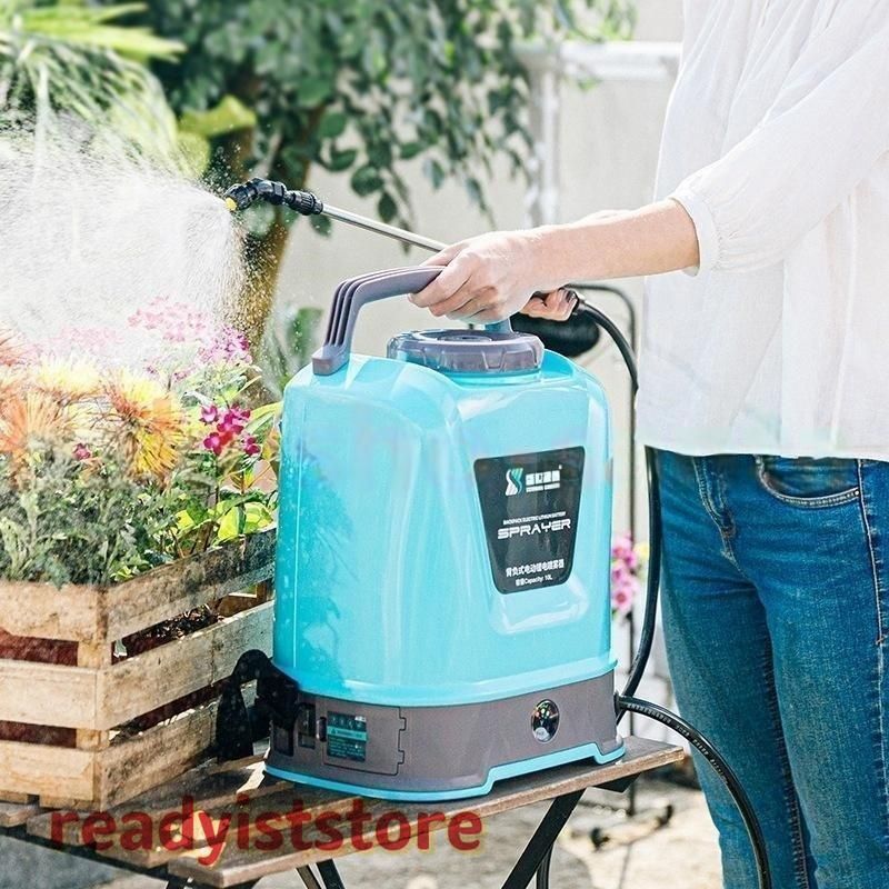 噴霧器電動充電式自動噴霧器コードレス10L大容量タンク12V背負い式電源表示圧力調整連続自動噴霧伸縮チューブ軽量低騒音園芸水やり芝生肥料庭