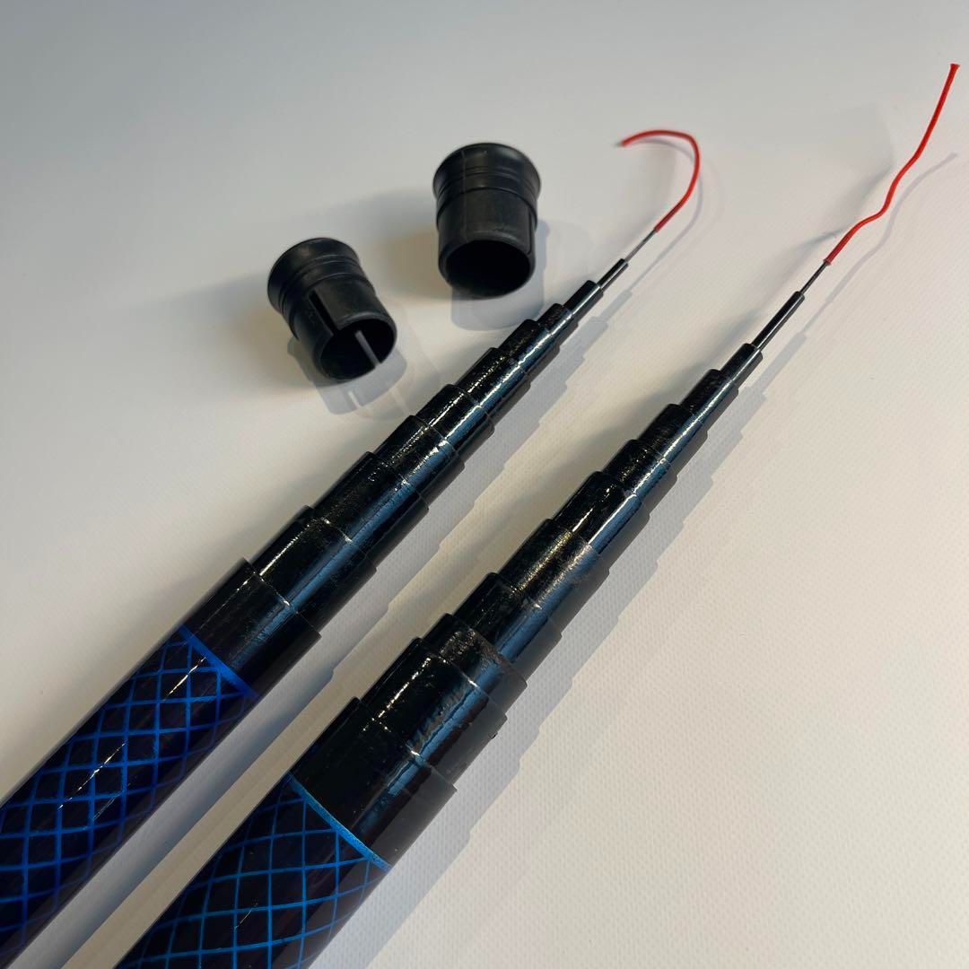のべ竿 6.3m 7.2m 2本セット渓流竿 軽量 21尺 24尺 延べ竿 青