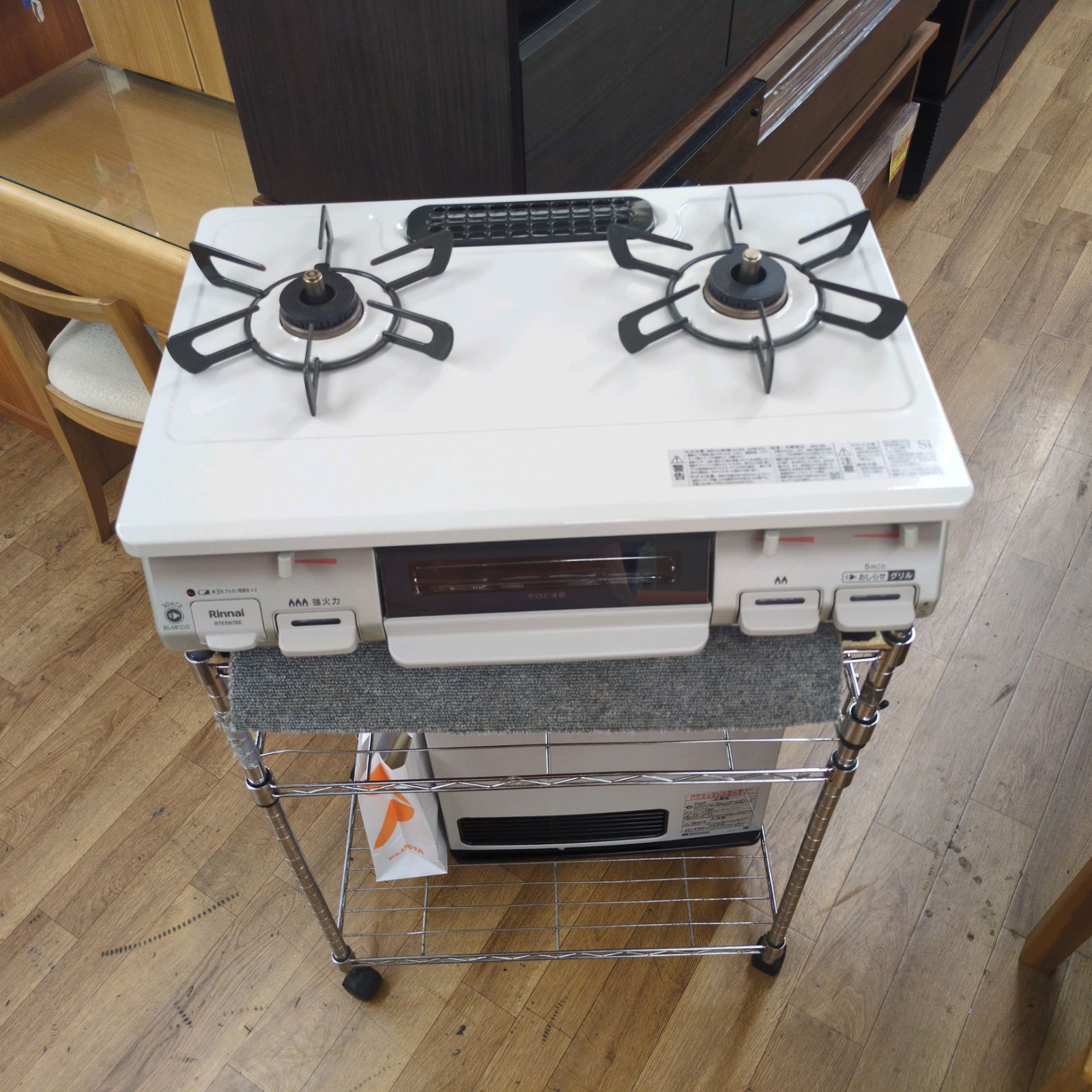 J309 ☆グリル多少使用感☆2019年製☆Rinnai☆LPガスコンロ☆水無し