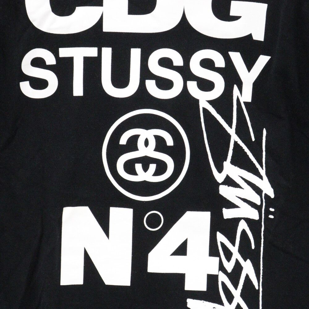 STUSSY (ステューシー) ×COMME des GARCONS CDG TEE コムデギャルソン フロントロゴプリント クルーネック半袖Tシャツ  SH-T002 ブラック - メルカリ