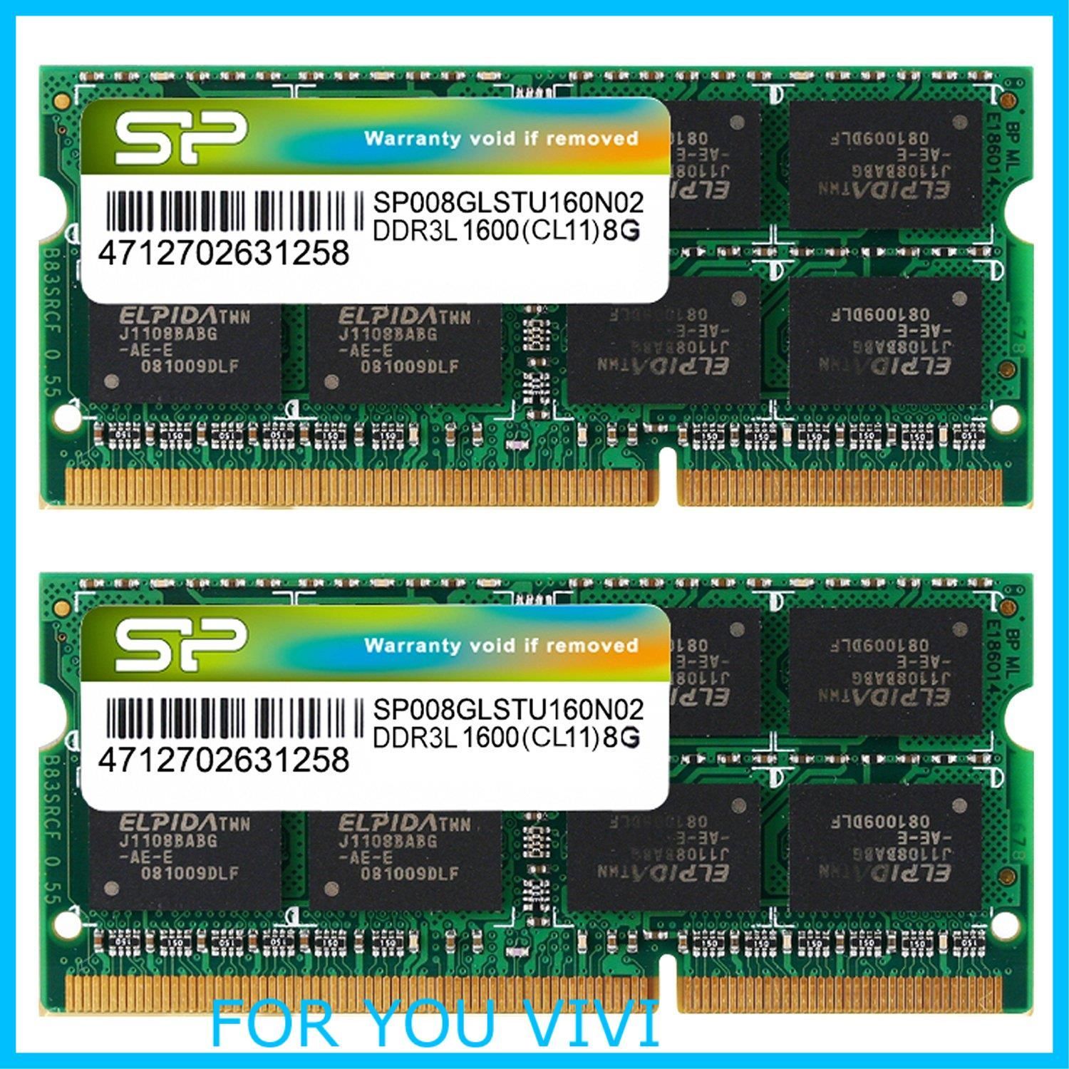 【在庫処分】シリコンパワー ノートPC用メモリ 1.35V (低電圧) DDR3L 1600 PC3L-12800 8GB×2枚 204Pin Mac 対応 SP016GLSTU160N22