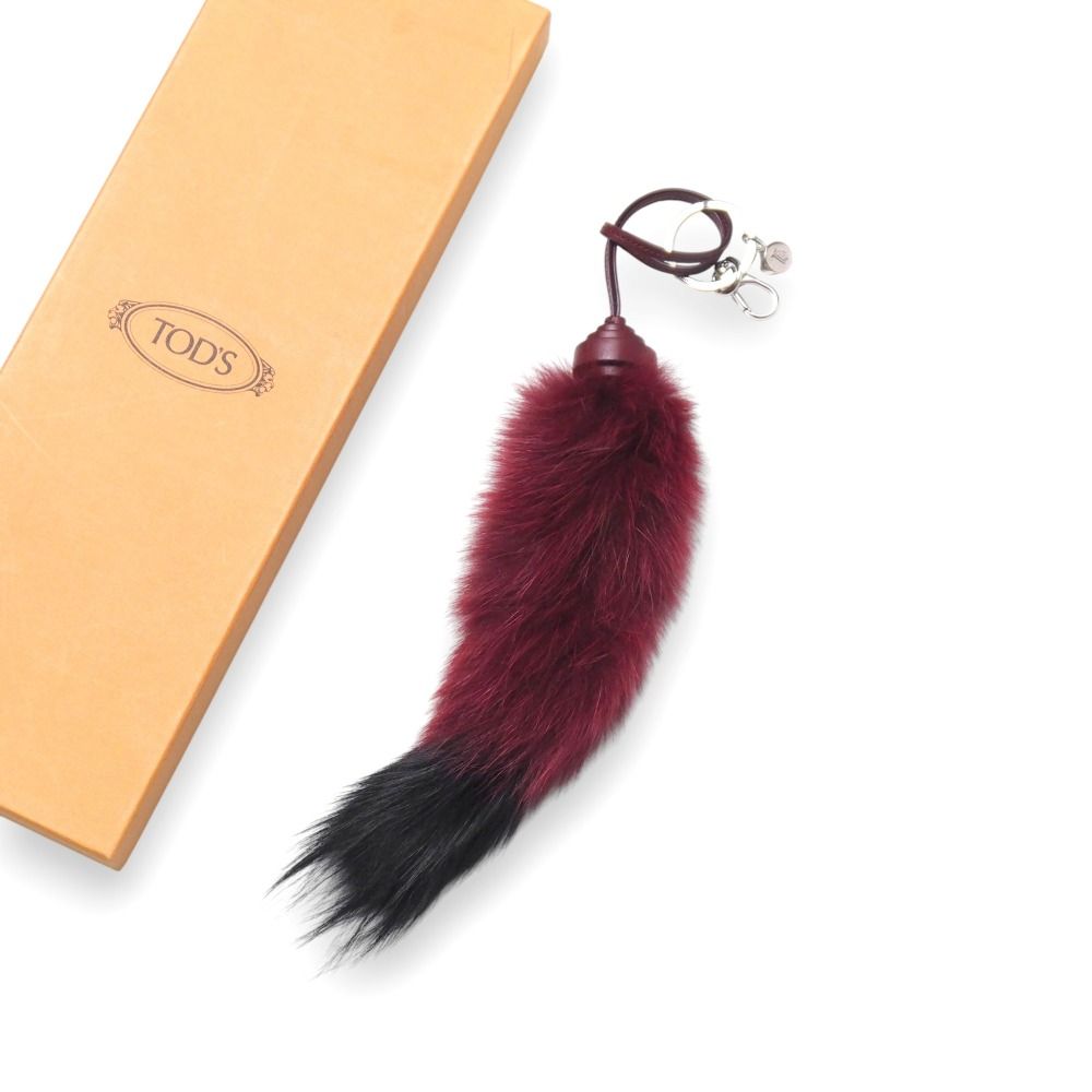 TOD’S トッズ PORTA CHIAVI GIRELLA CODA チャーム ファーチャーム レザー ロゴ キーホルダー ブランド古着 20250926|RA6145