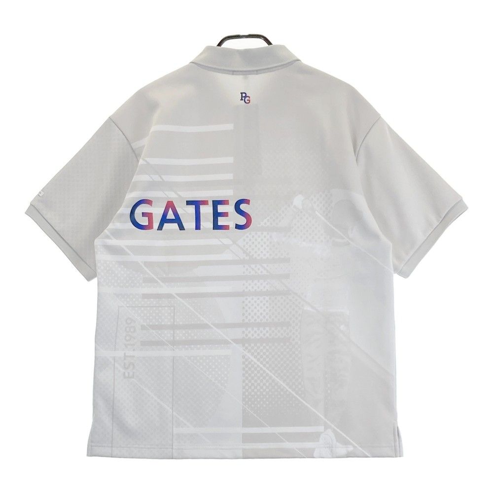 サイズ：6 PEARLY GATES パーリーゲイツ 2024年モデル 半袖ポロシャツ グラデーションロゴ 総柄 グレー系 [240101464489] ゴルフウェア メンズ ストスト サイズ：6 PEARLY GATES パーリーゲイツ 2024年モデル 半袖