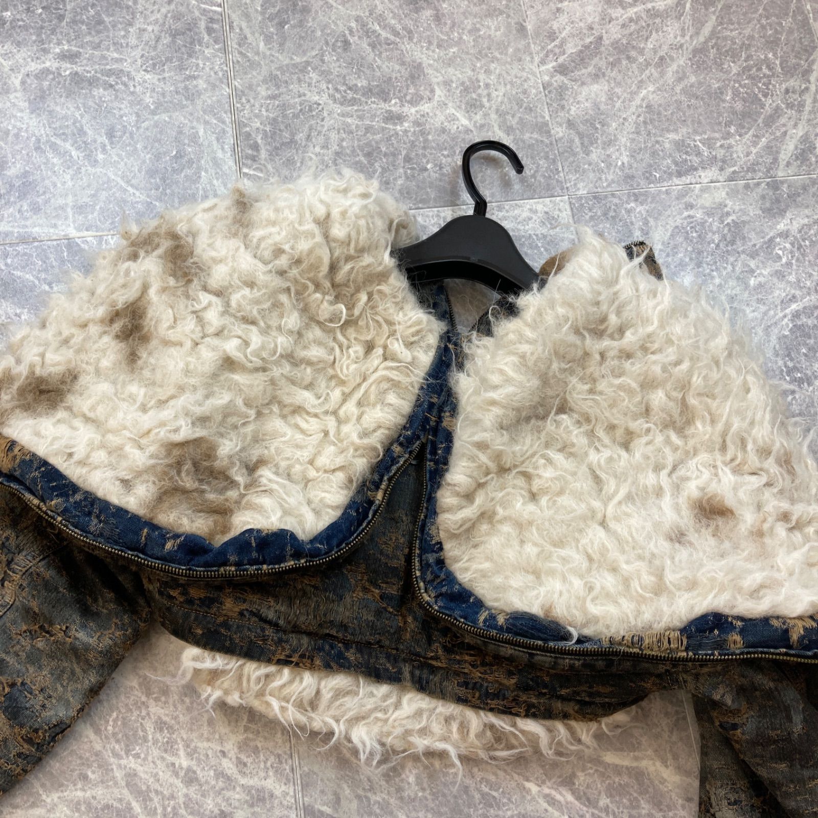 ✨24AW✨ DIESEL ディーゼル ダメージ加工 ボア クロップド