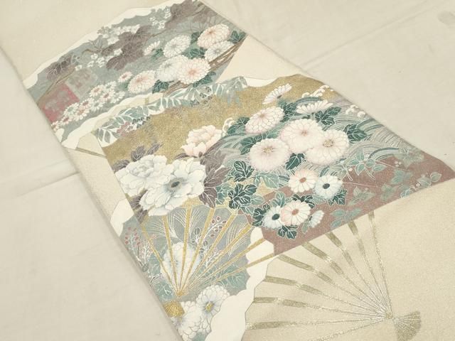 平和屋着物●太鼓柄京袋帯　紬地　草花文　正絹　逸品　未使用　DAAU6945ob 平和屋着物○太鼓柄京袋帯 紬地 草花文 正絹 逸品 未使用