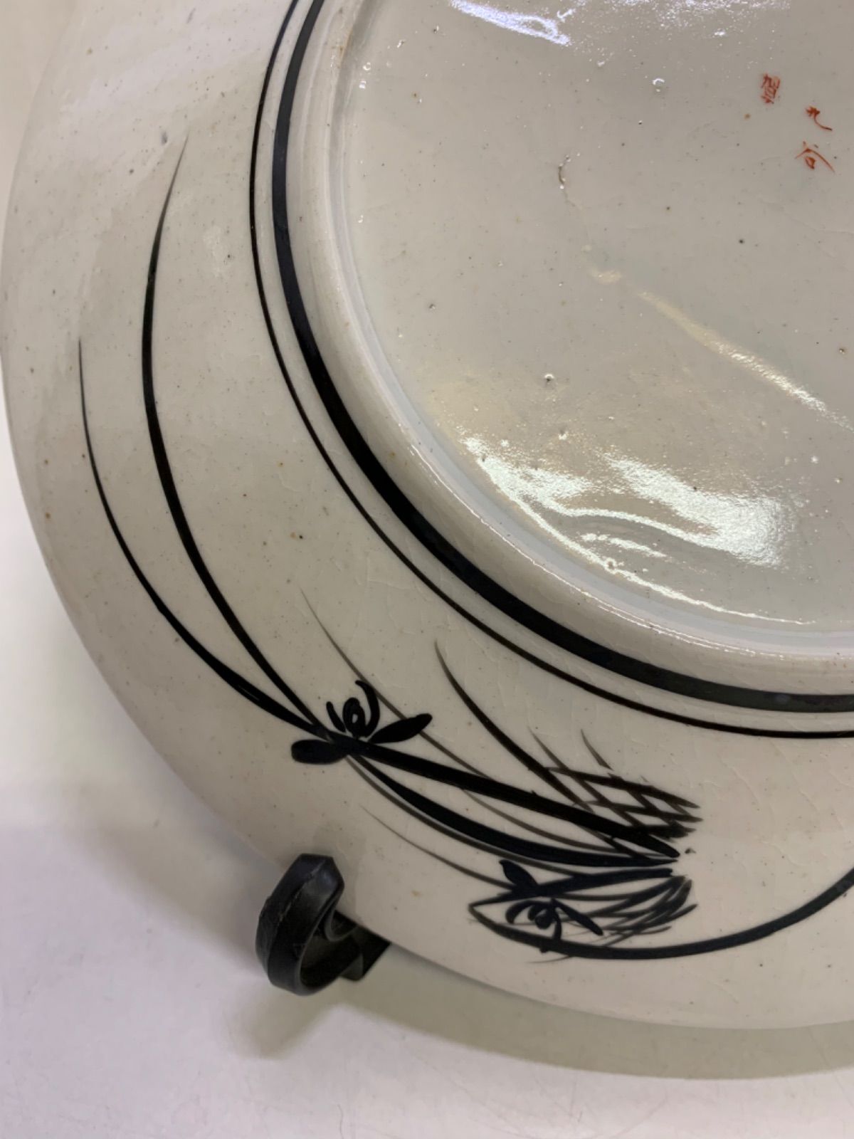 2132 明治時期　九谷焼　加賀亀田製　金彩  赤絵 人物文　皿　5客　時代物 2132 明治時期 九谷焼 加賀亀田製 金彩 赤絵 人物文 皿 5客 時代物