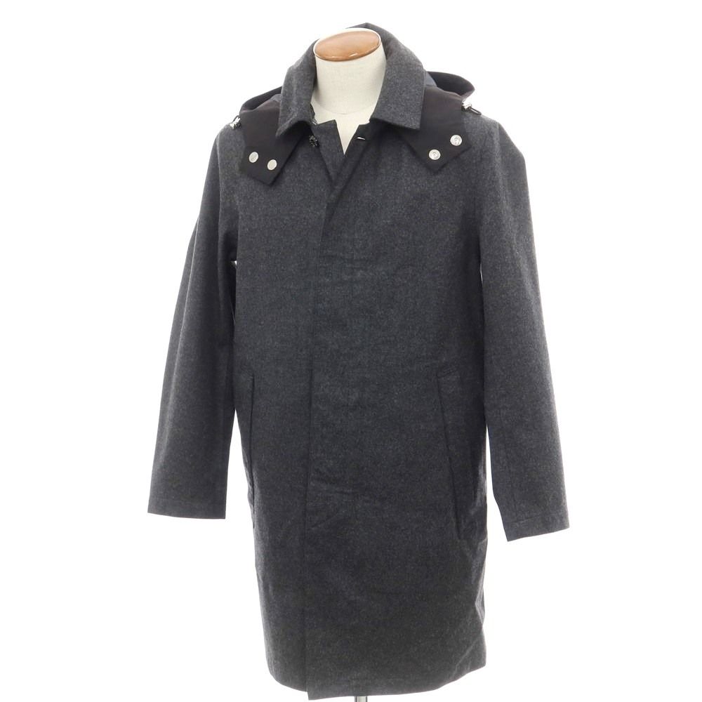 【中古】マッキントッシュ Mackintosh ウールナイロン フード付き ステンカラーコート ダークグレー【サイズ38】【メンズ】