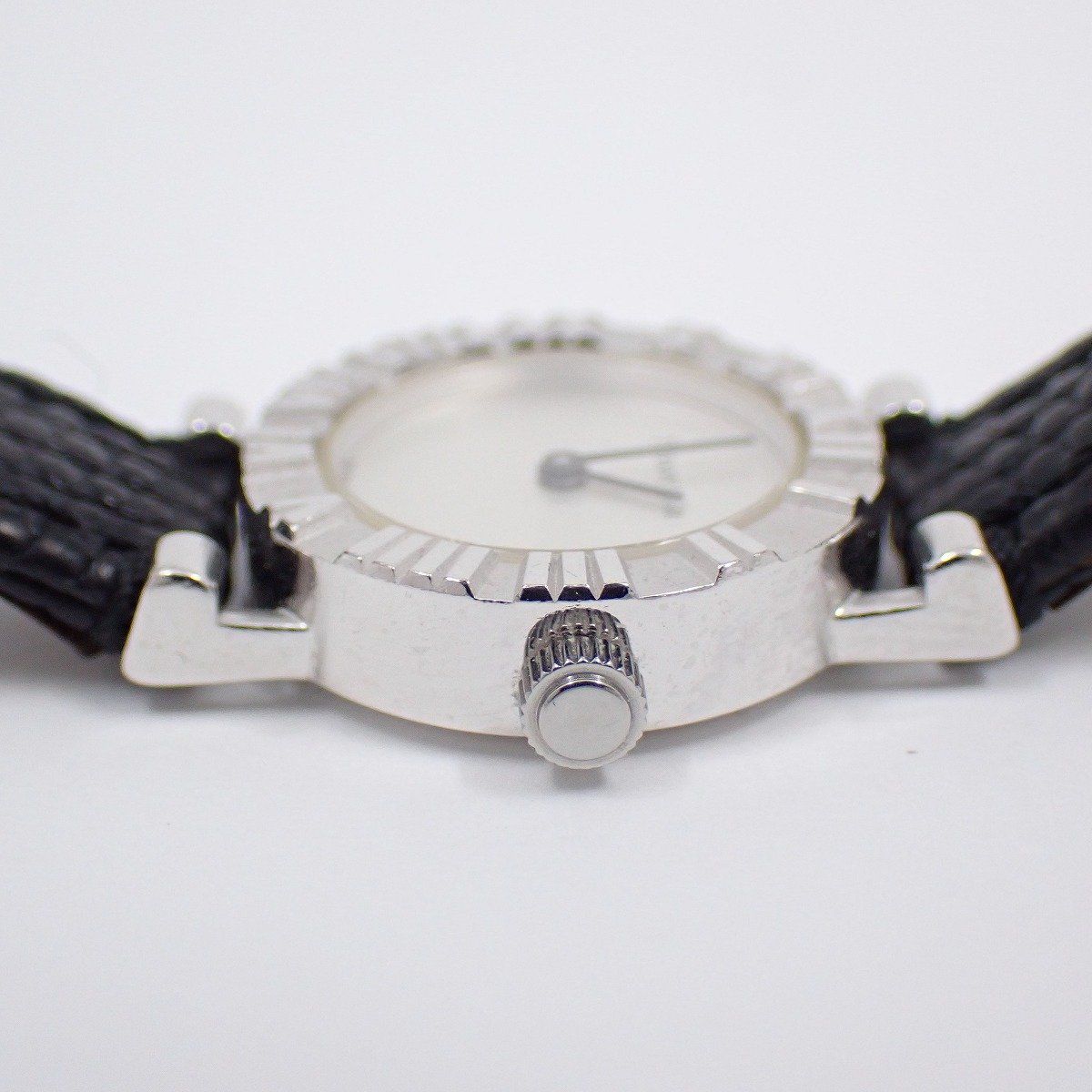 ティファニー アトラス 黒ベルト スターリングシルバー レディース 時計