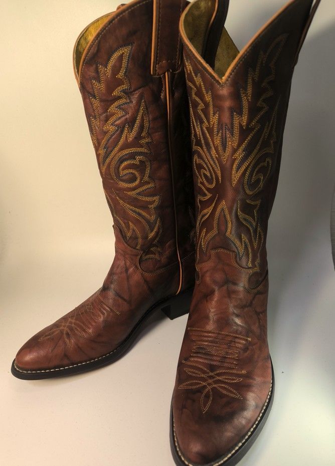 W168 JUSTIN ジャスティンブーツ バック チェストナット 1560 ウエスタンブーツ サイズ7.5D 25-25.5cm 普通幅