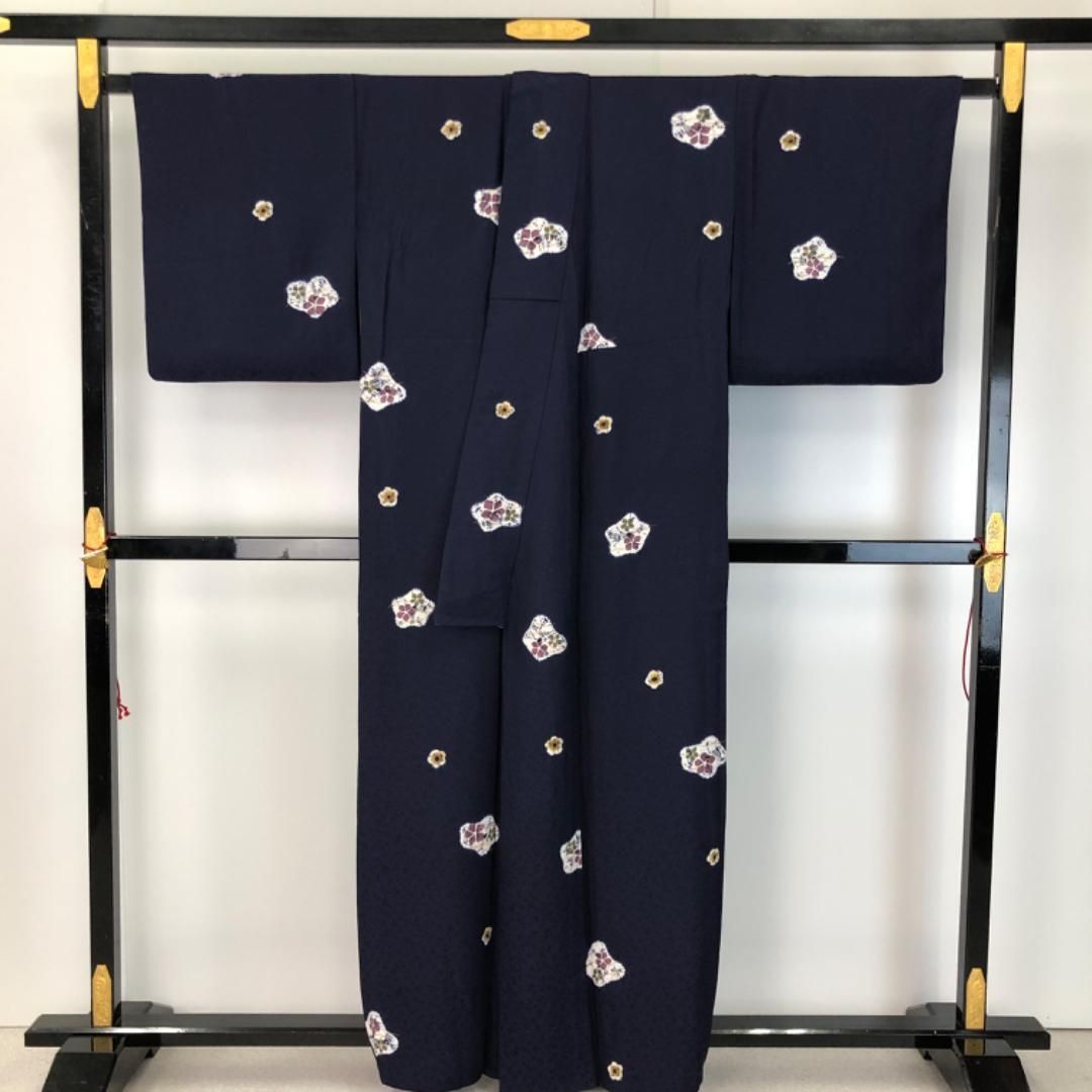 ☆ 単衣 小紋 矢絣 矢羽根 モノトーン 縮緬 K-5234 単衣 小紋 矢絣 矢