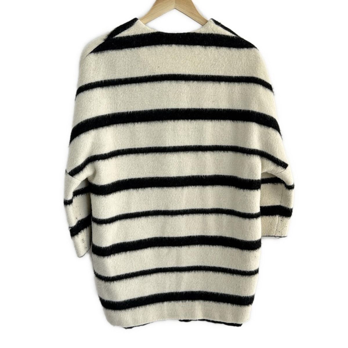 MARELLA マレーラ コート サイズI38 レディース - アイボリー×黒 長袖|ボーダー|冬