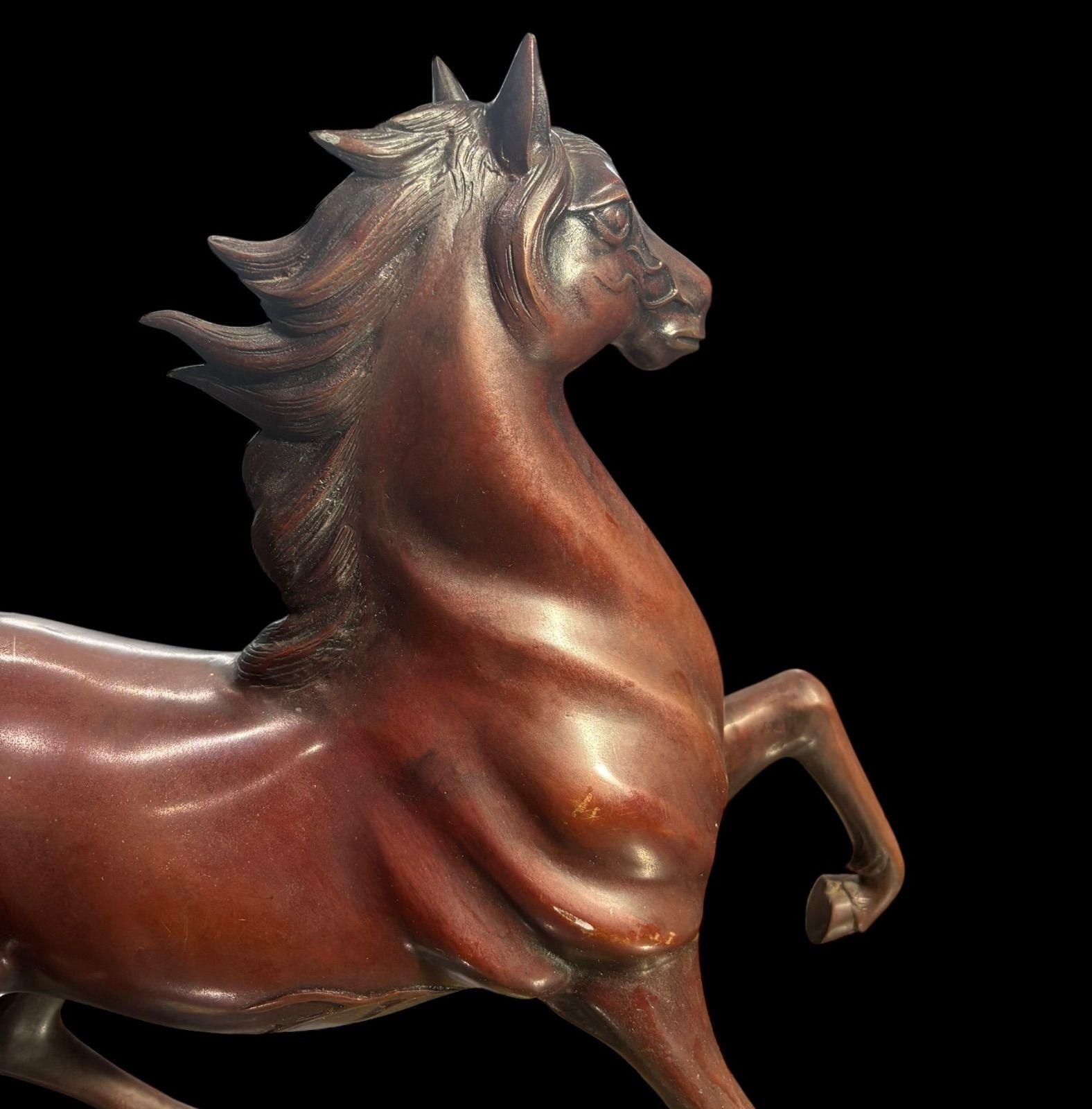 馬　跳ね馬　置物　ブロンズ？　鋳鉄？　舶来品　アンティーク　骨董品　珍品 ブロンズ 馬 置物 干支 跳ね馬 縁起物 飾り 彫刻美術 銅製 工芸品