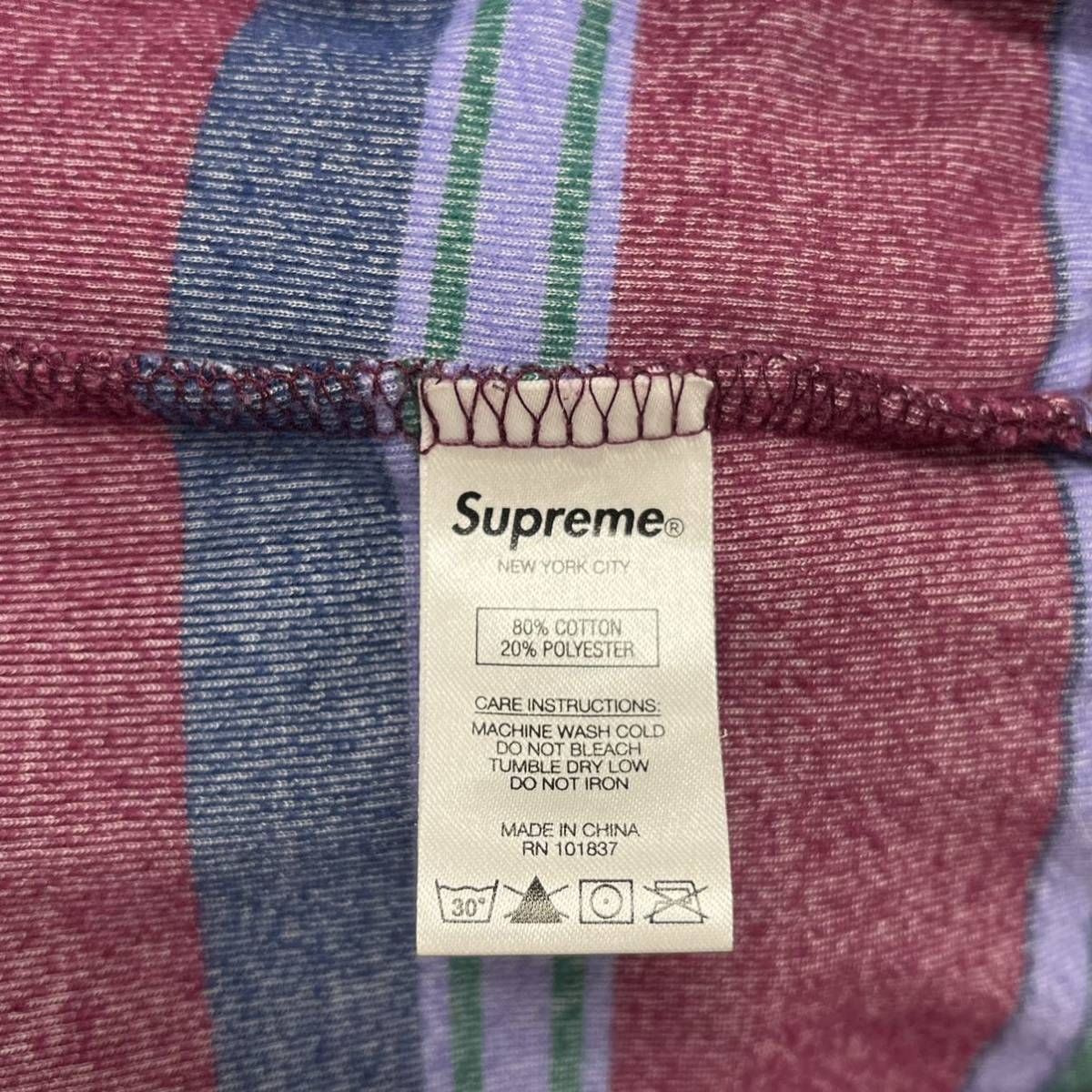 Supreme シュプリーム 20AW Stripe Velour Half Zip Pullover ベロア