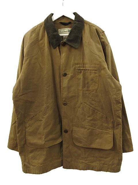 USA古着 エルエルビーン/ハンティングジャケット カバーオール XL ブラウン 00s L.L.Bean エルエルビーン コーデュロイ切替 ハンティング