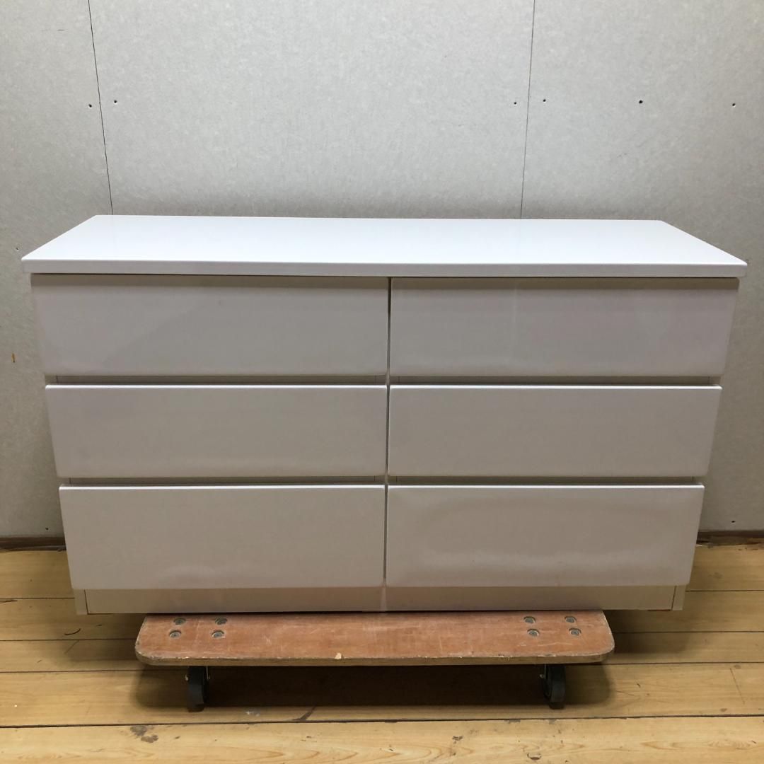 【送料込み】ニトリ　6段チェスト　ホワイト　家具　タンス　③ ニトリ チェスト ELEA-1201C-WH ホワイト 幅120cm 6段収納 洋服