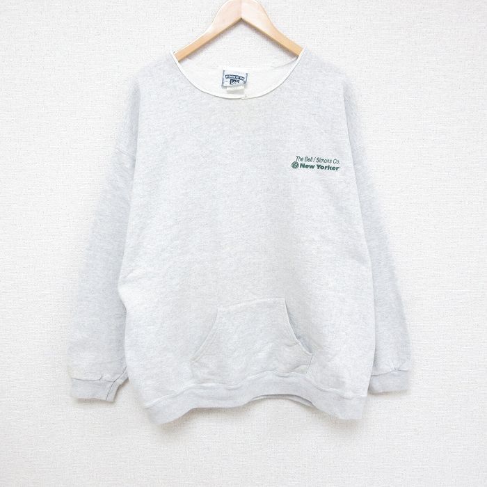 XL/古着 リー Lee 長袖 スウェット メンズ 00s ニューヨーカー 大きいサイズ クルーネック 薄グレー 霜降り 24sep18 中古 スエット トレー