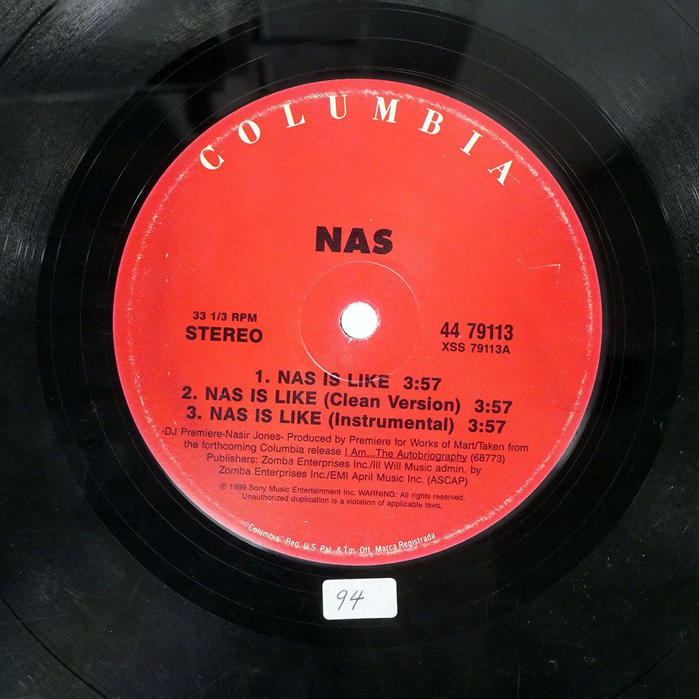 米 US盤 NAS/NAS IS LIKE / DR. KNOCKBOOTS/COLUMBIA 4479113 12