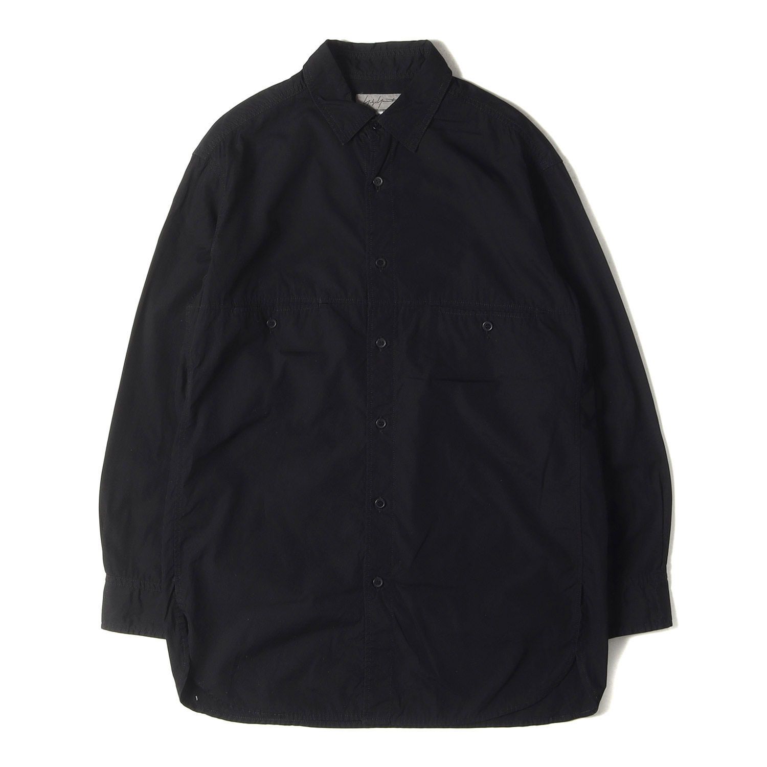 Yohji Yamamoto ヨウジヤマモト シャツ サイズ:2 / 環縫い ブロード 2ポケット ドレス シャツ (HC-B01-001) / POUR HOMME / ブラック 黒 / 日本製 / トップス カジュアルシャツ 長袖【メンズ】【中古】