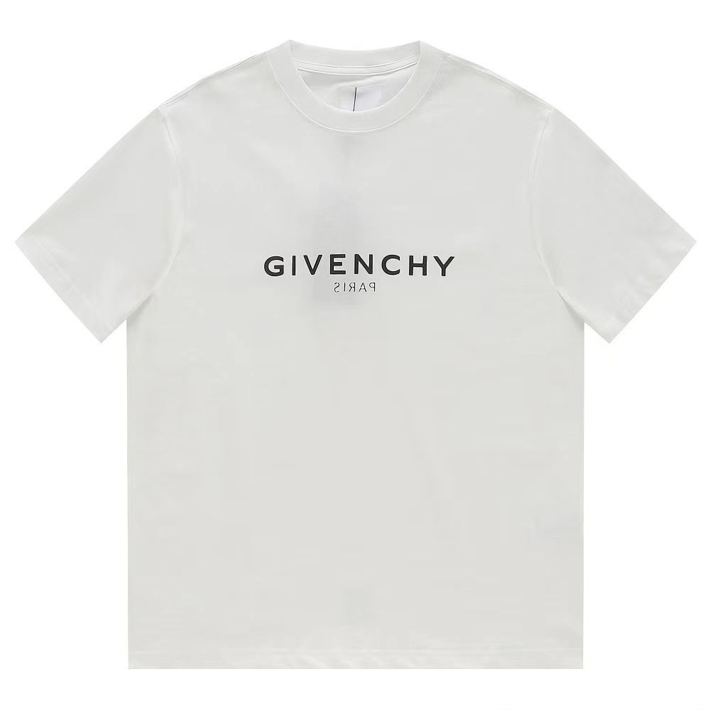 GIVENCHY/ジバンシィ シンプルグラデーション刺繍ロゴロゴ ホワイト半袖Tシャツ