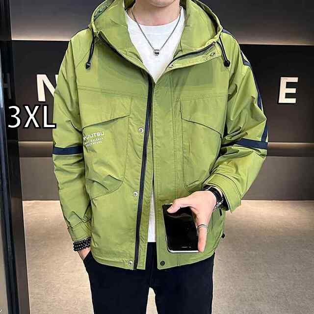3XL 秋冬 コーデ メンズ 服 シンプル ファッション オシャレ 大人 かっこいい 大きいサイズ ストリート 紳士服 フード付き ジャケット アウター ミドル丈 トップス ハイエンド