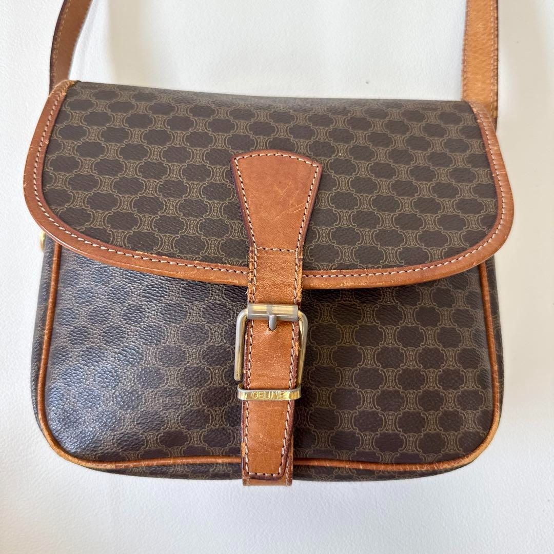 celine セリーヌ レア品　キャンバスレザー　ショルダーバッグ マカダム柄 CELINE セリーヌ ショルダーバッグ ワンショルダー マカダム柄
