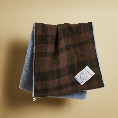 louisdog ルイスドッグ アイリッシュリネンブランケット ブラウンチェック