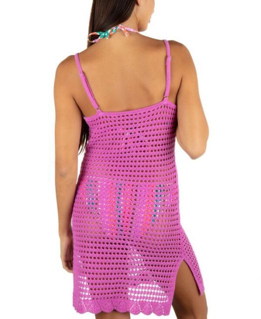ハーレー レディース ワンピース トップス Juniors Crochet Mini Dress Cover-Up Orchid