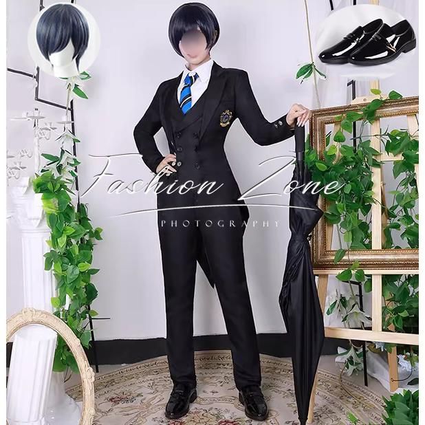 ◆黒執事 風 シエルファントムハイヴ コスプレ衣装 ウィッグ 靴 cosplay ハロウィン 演出服 変装